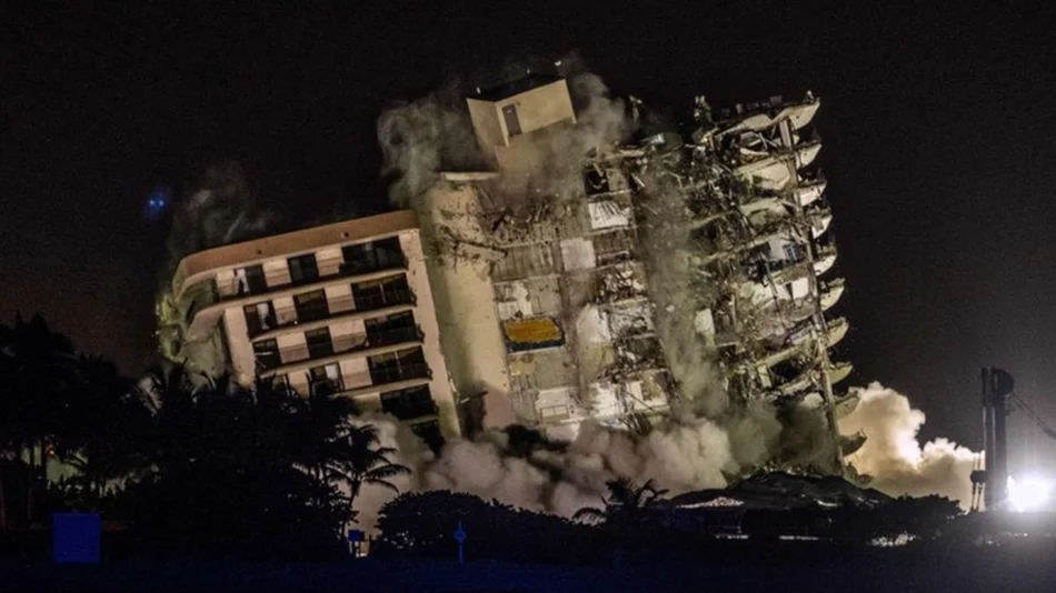 VIDEO Demolieron los restos del complejo colapsado en Miami