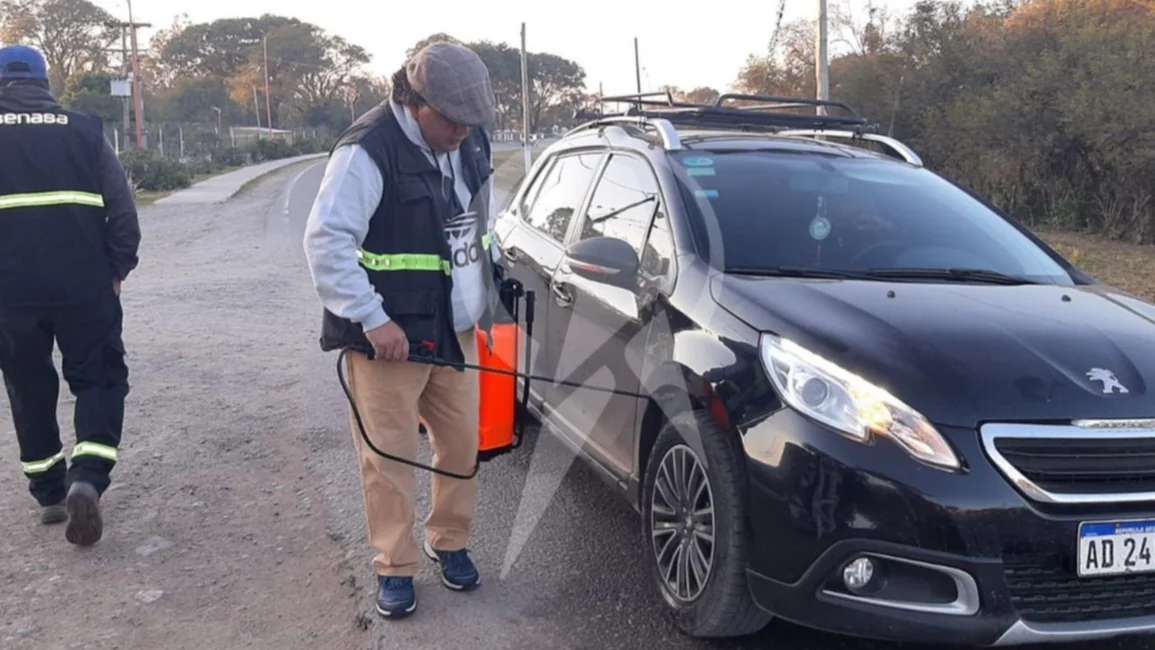VIDEO. Río Piedras: desinfectan vehículos en el acceso a la localidad por la gripe aviar