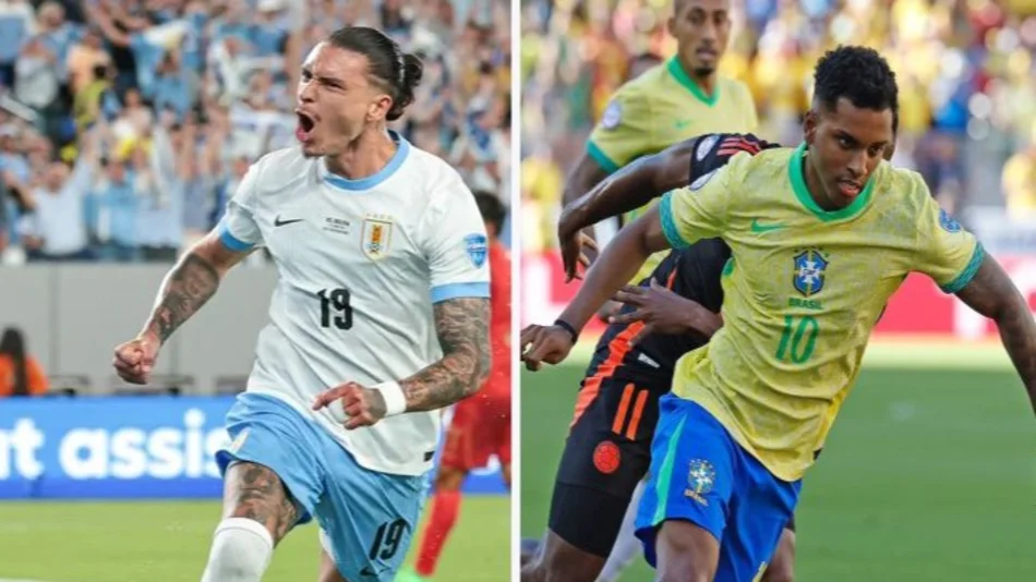 Uruguay vs. Brasil y Colombia vs. Panamá: hora, TV y formaciones de los partidos de este sábado 