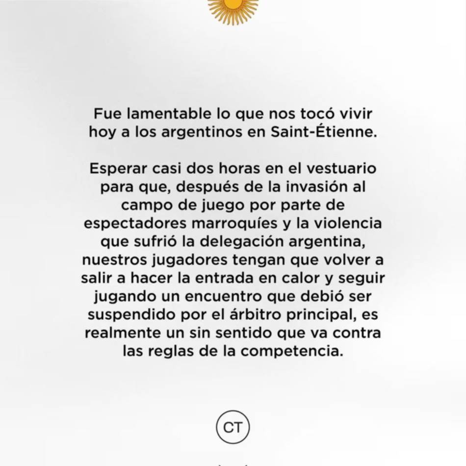 La AFA elevó un reclamo a la FIFA por el escándalo en Argentina-Marruecos 