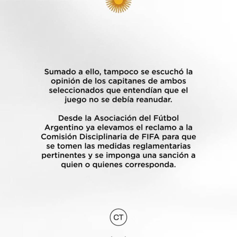 La AFA elevó un reclamo a la FIFA por el escándalo en Argentina-Marruecos 