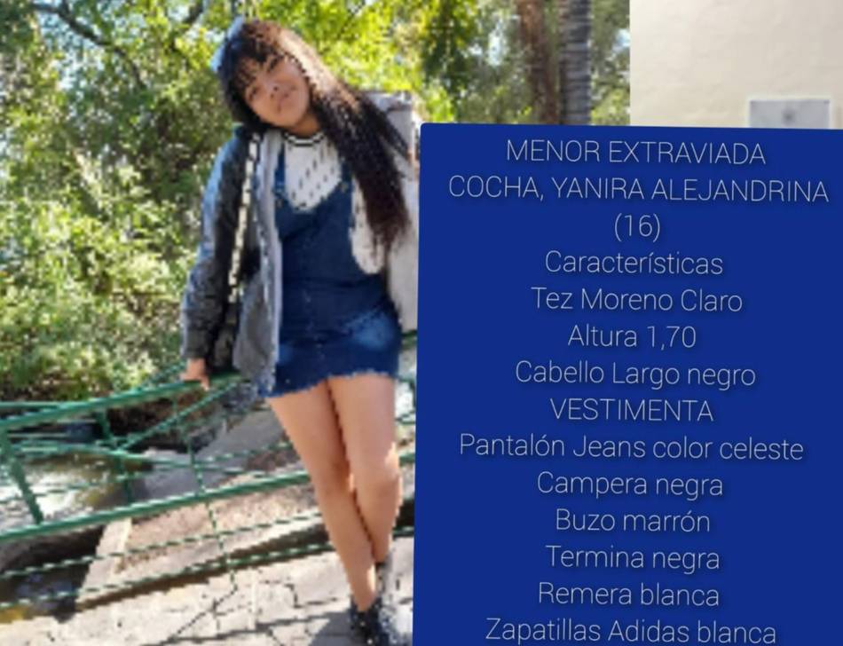 Buscan a Yanira Cocha, una adolescente que no regresó a su hogar desde el viernes
