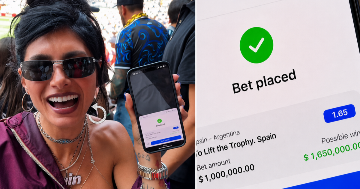Mia Khalifa apostó contra Argentina en la final del Mundial y mostró cuánto ganó