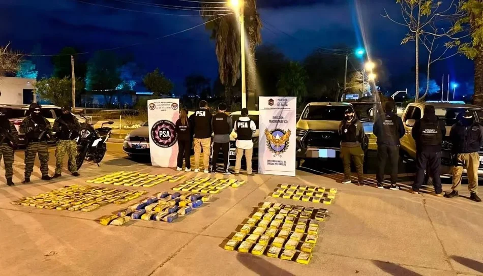 Golpe al narcotráfico en Salta: secuestraron más de 190 kilos de cocaína y detuvieron a siete personas