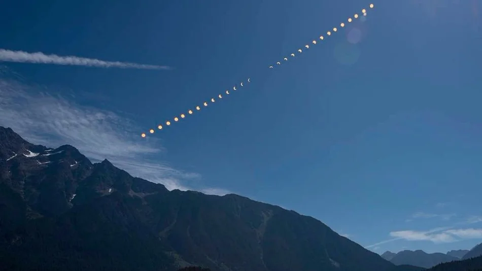La progresión del eclipse solar