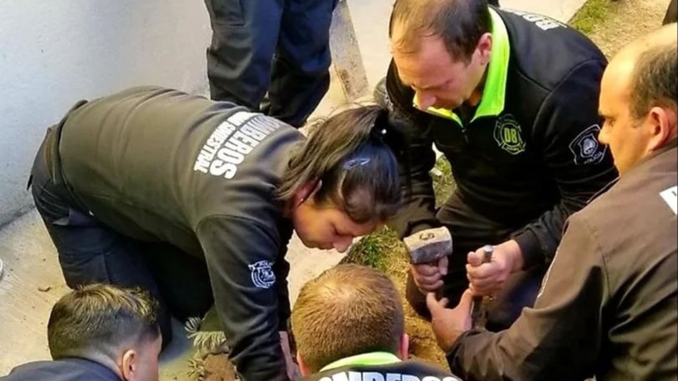 VIDEO Así fue el dramático rescate de un bebé que quedó atrapado en un desagüe