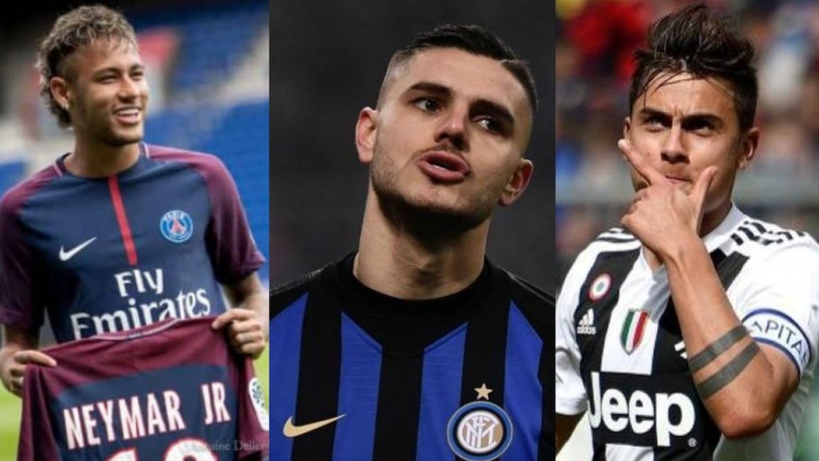 La posible venta de Neymar provocaría cambios de equipos de Icardi, Dybala e Higuaín