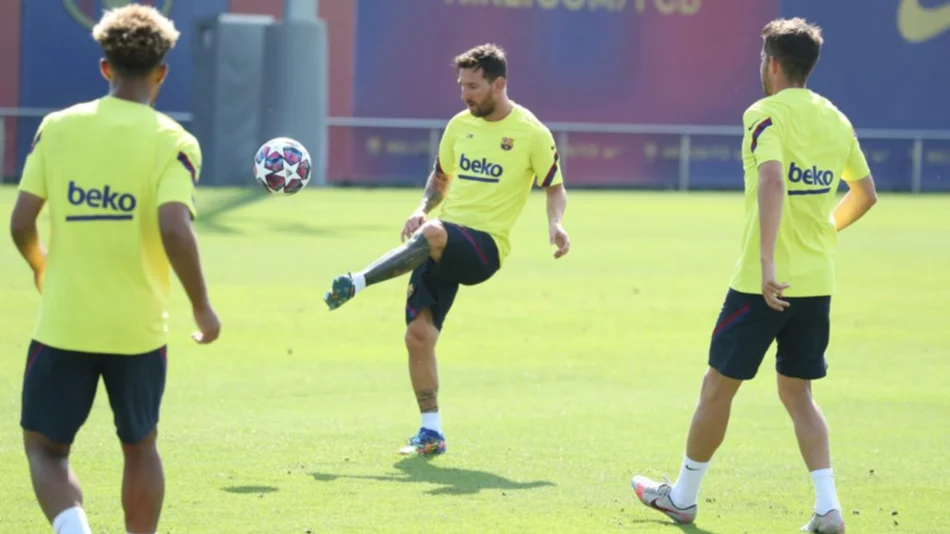 Setién ensaya línea de tres y Messi-Suárez adelante