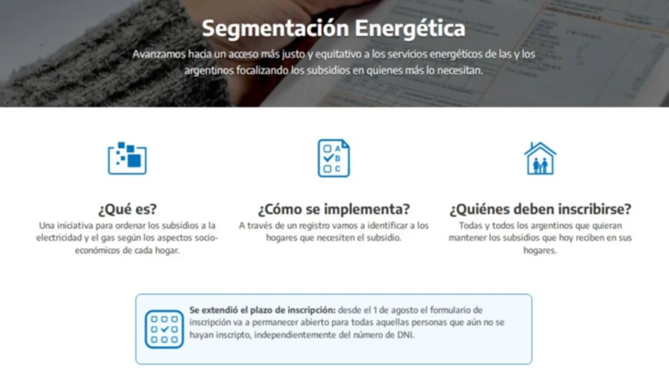 Subsidios luz y gas: extendieron el plazo de inscripción en la página web