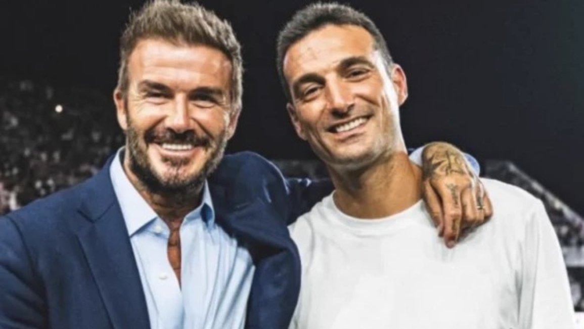 El emotivo encuentro entre Lionel Scaloni y David Beckham que pone fin a 20 años de rivalidad