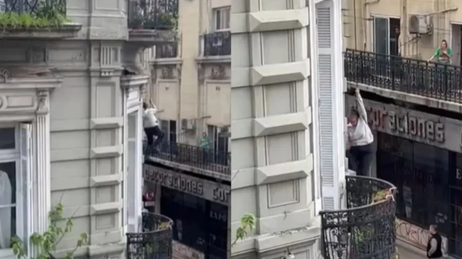 VIDEO Dramático escape de un incendio: los vecinos saltaron por los balcones