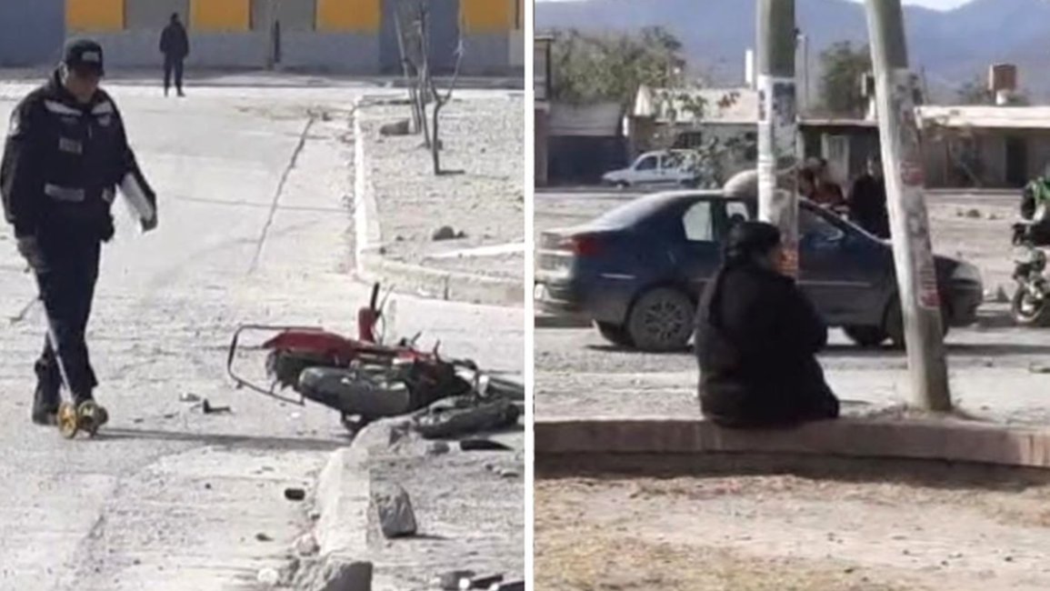 Un hombre y tres menores, que viajaban en moto, fueron atropellados por un automóvil