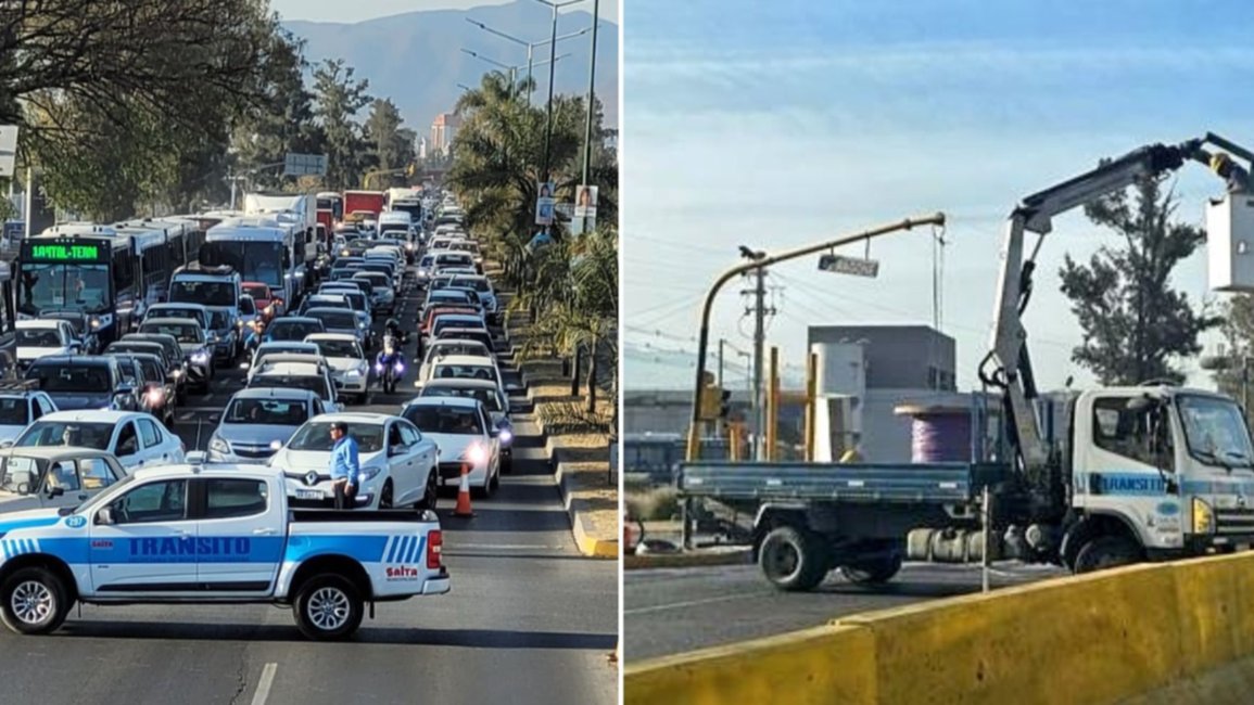 Caos en la avenida Paraguay: un camión dejó sin energía a los semáforos