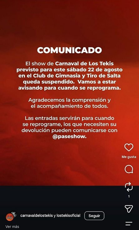Los Tekis suspendieron su show en Salta tras el fallecimiento de Pucho Ponce- Los Tekis suspendieron su show en Salta tras el fallecimiento de Pucho Ponce
