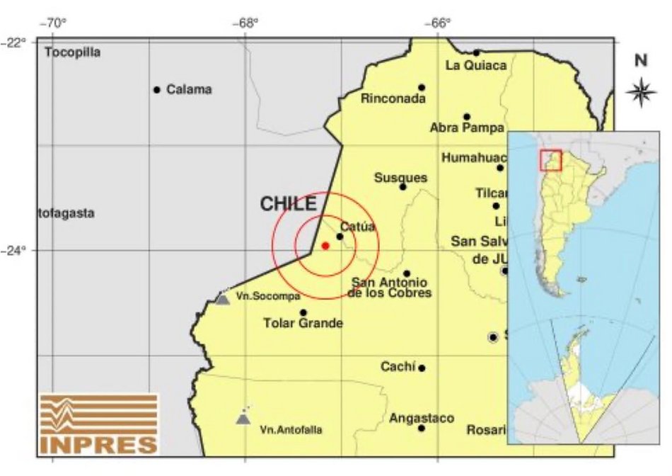 Un sismo de magnitud 3,8 fue registrado este domingo en el sur de Salta- Un sismo de magnitud 3,8 fue registrado este domingo en el sur de Salta
