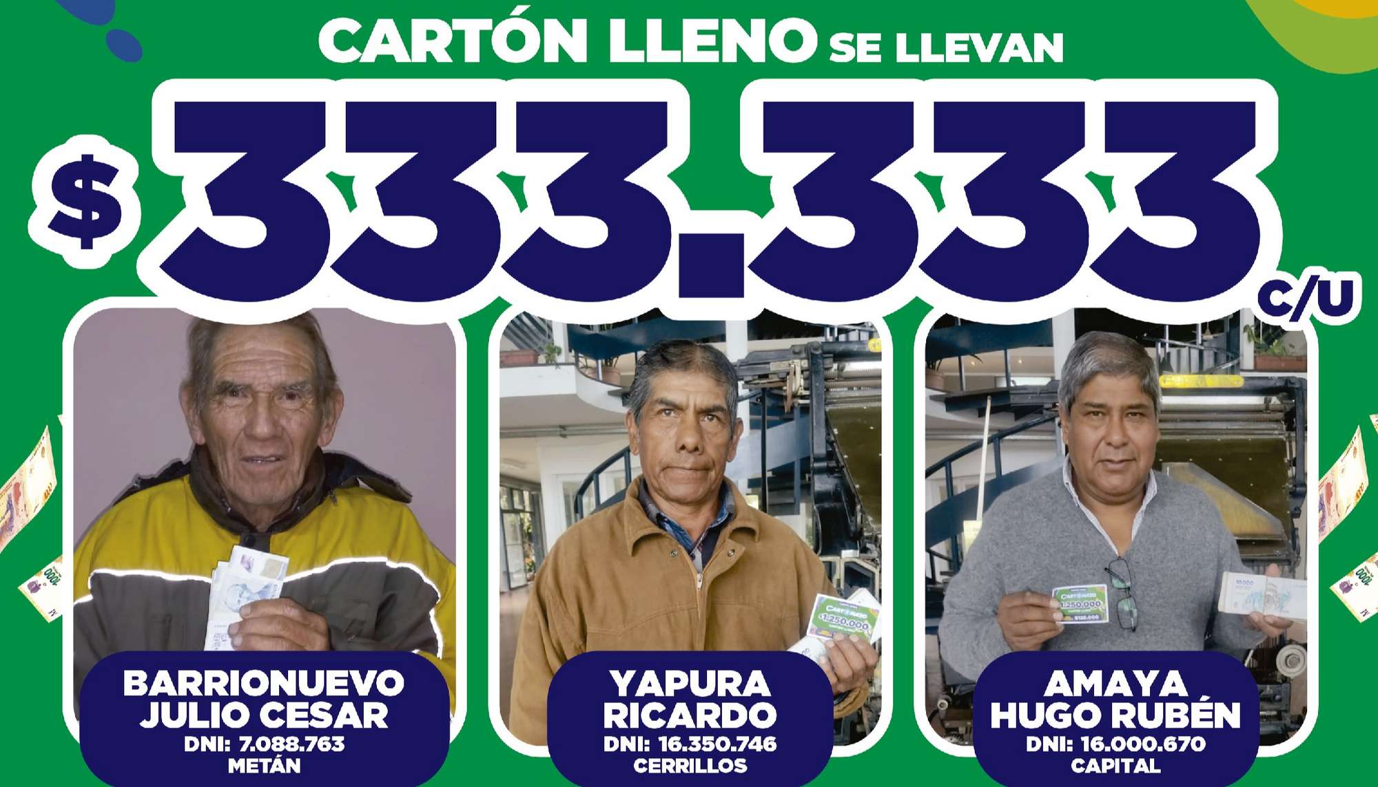 Cartonazo: ganadores de la semana 