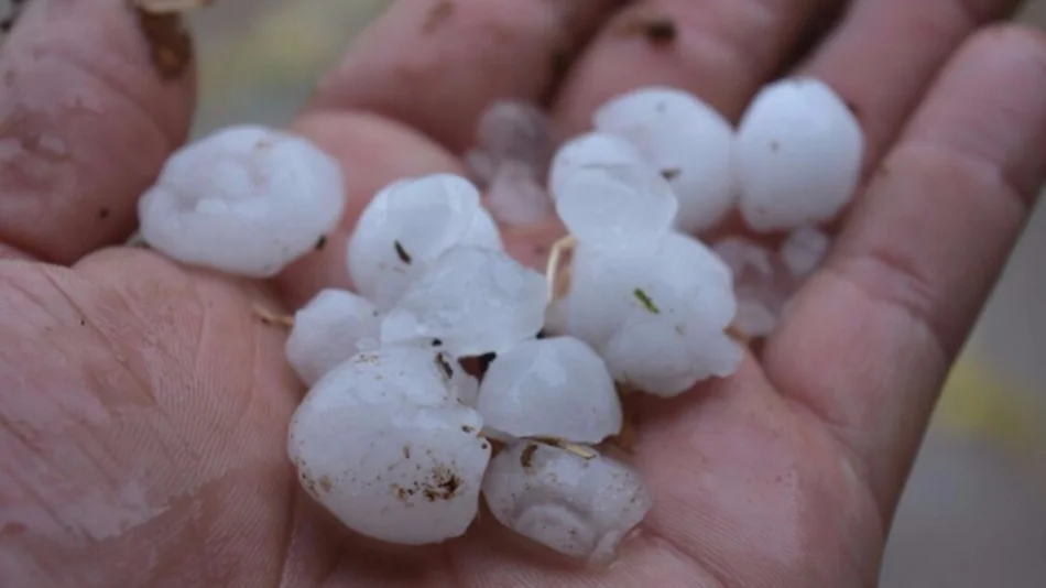 Intensa granizada en Salvador Mazza