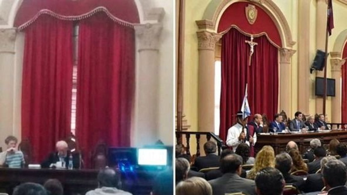 Polémica porque la cruz de Diputados no estuvo en un acto 