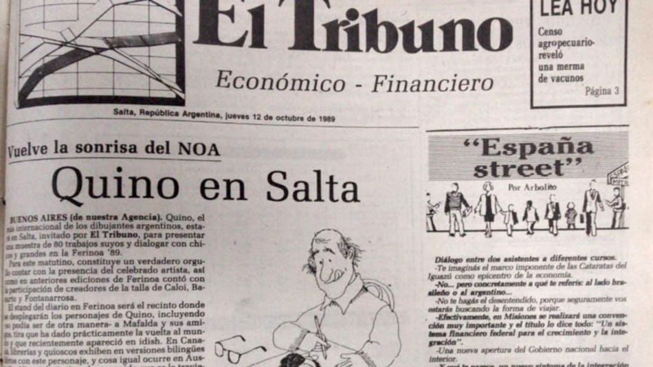 Quino, presente en la Ferinoa del 89