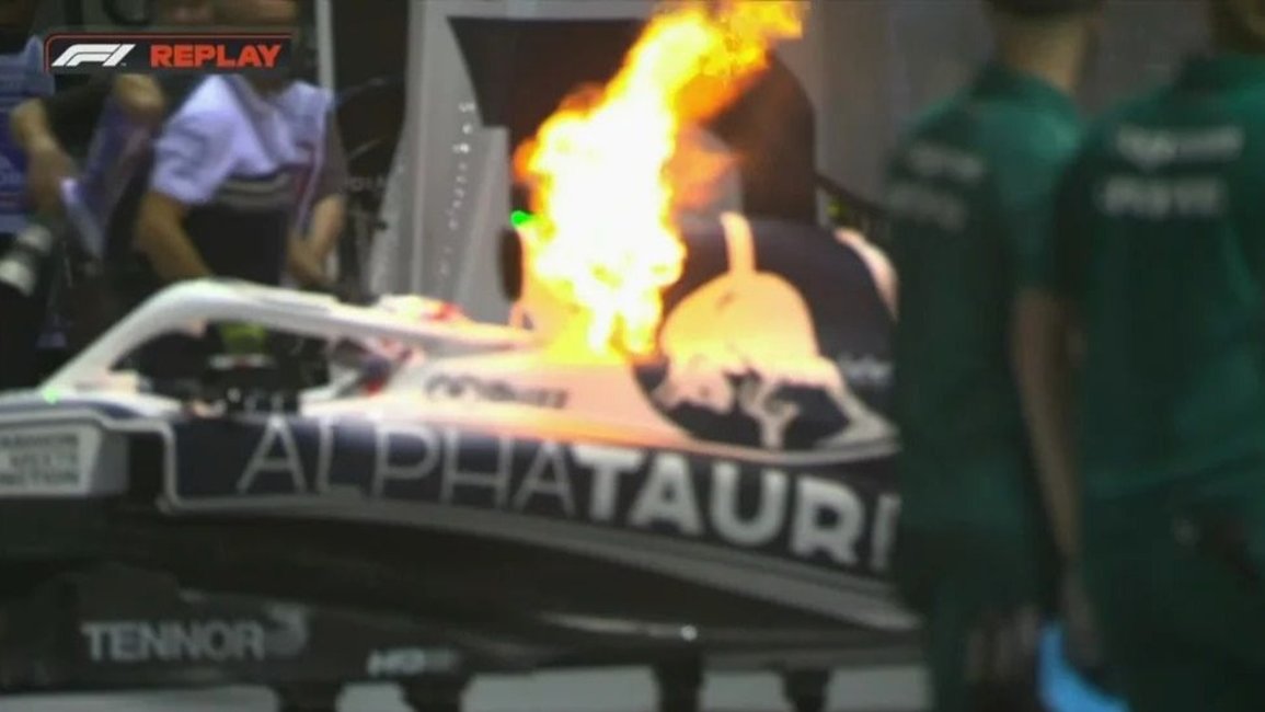 VIDEO. Susto en la Fórmula 1: a Gasly se le prendió fuego el auto 