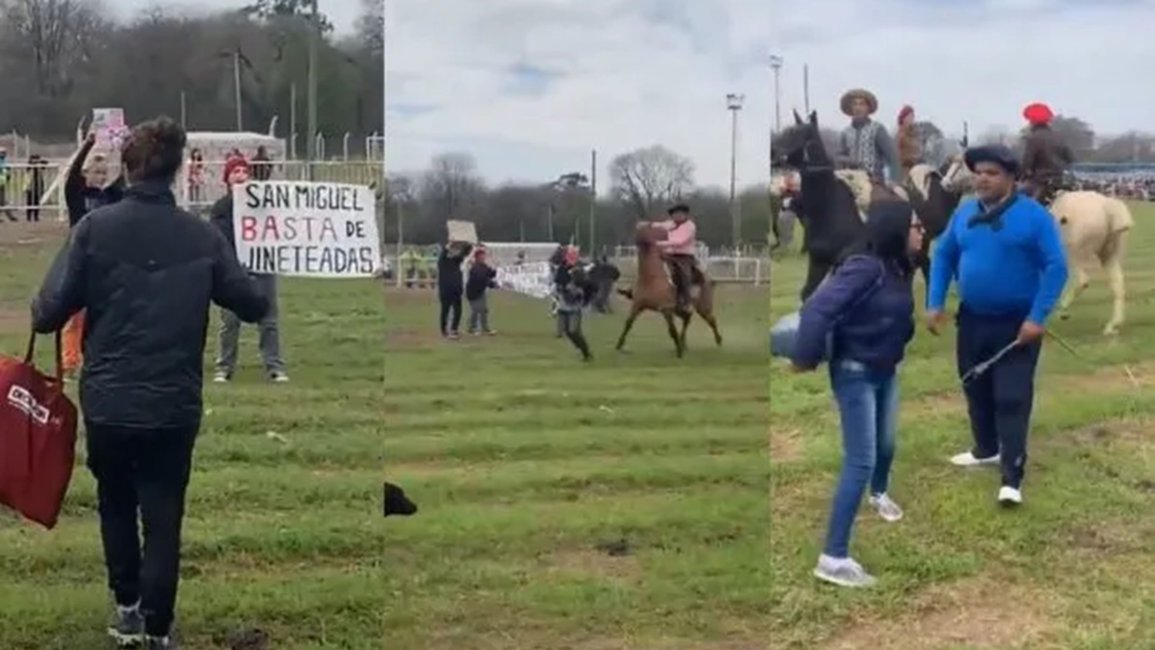 VIDEO Jineteada violenta: Proteccionistas fueron atacados a rebencazos 