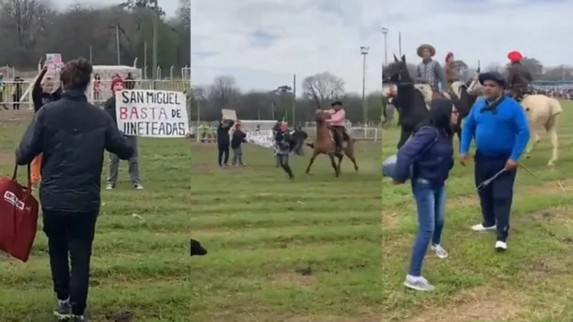 VIDEO Jineteada violenta: Proteccionistas fueron atacados a rebencazos 