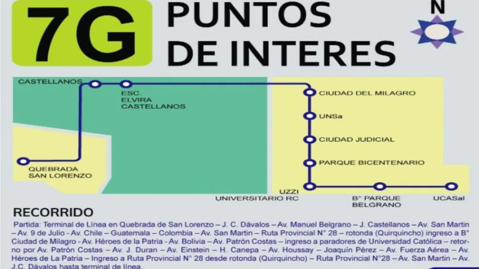 El corredor 7G, la nueva línea que pondrá en marcha desde el lunes la empresa Saeta