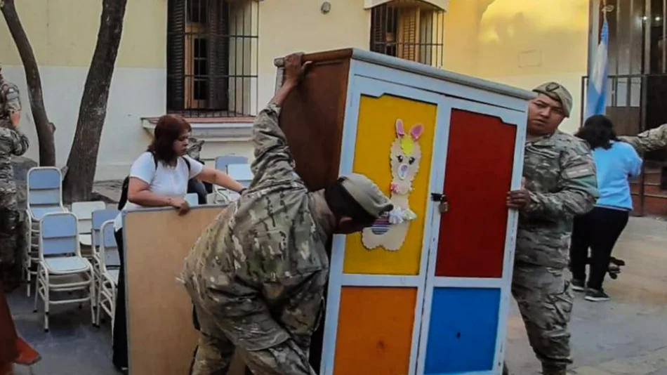  "Mudanza" de la escuela Sarmiento para retomar las clases presenciales
