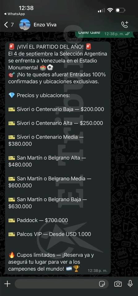 Al menos 50 salteños fueron estafados con entradas para ver a Messi en su último partido oficial con la Selección