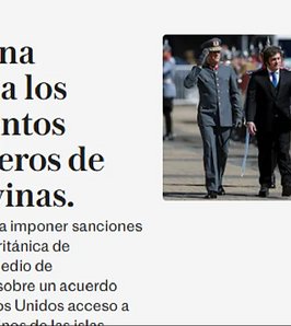 La prensa británica reaccionó a la cadena nacional de Milei por Malvinas: foco en el petróleo, las sanciones y la base naval en Tierra del Fuego