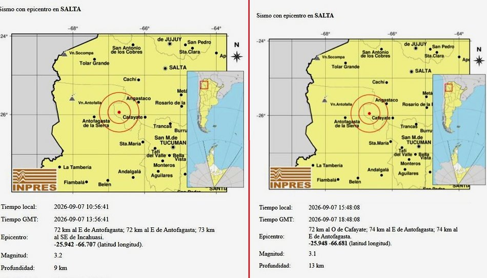 Temblores en Salta: 13 sismos se registraron en las últimas 24 horas en los Valles Calchaquíes