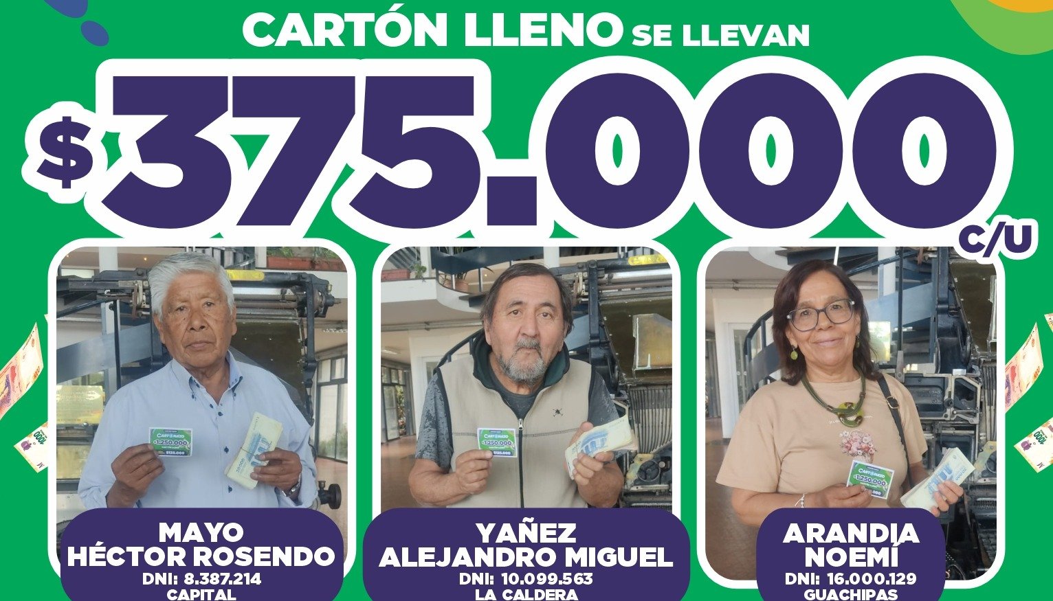 Cartonazo: ganadores de la semana 