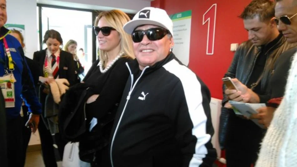 Maradona llegó a Twickenham para apoyar a Los Pumas frente a Australia