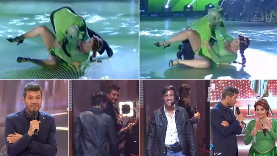 VIDEO: Terrible porrazo de Nancy Pazos en la final de la coreo y se fue del estudio