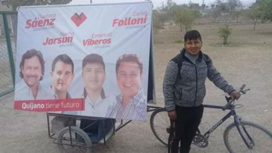 Candidato a concejal de Campo Quijano que hizo campaña en bici ganó las internas