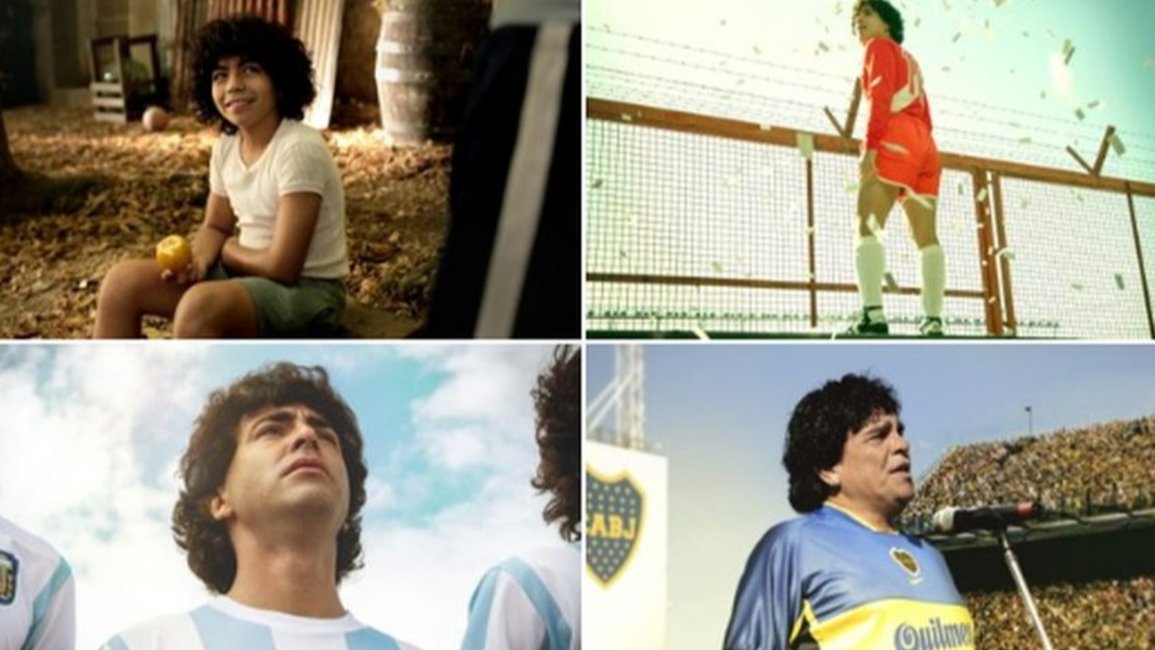 En el cumple 60 de Maradona, difunden imágenes de sus “dobles” de su serie