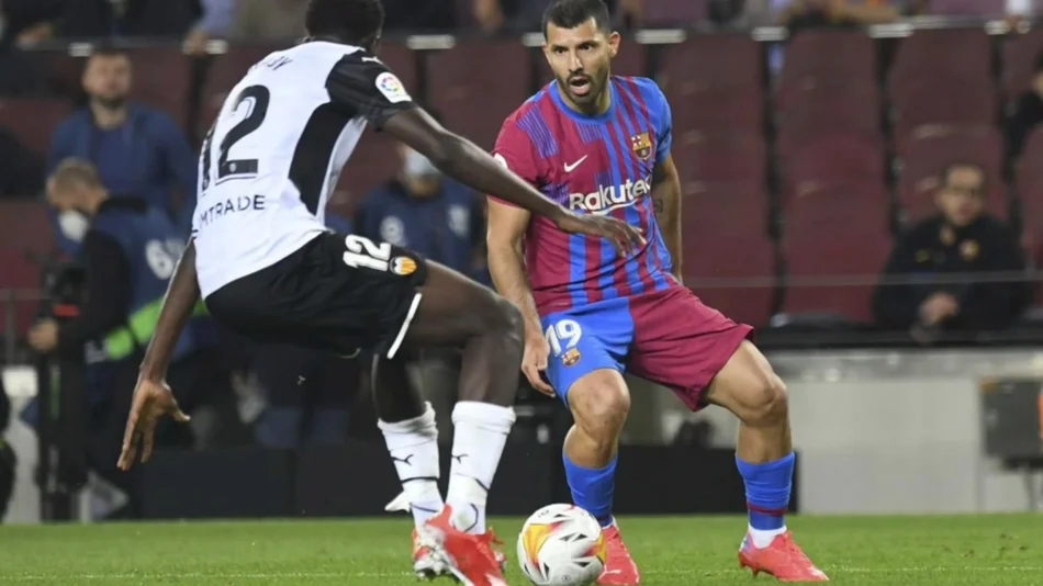 ... Y un día debutó el Kun Agüero en el Barcelona, y con triunfo