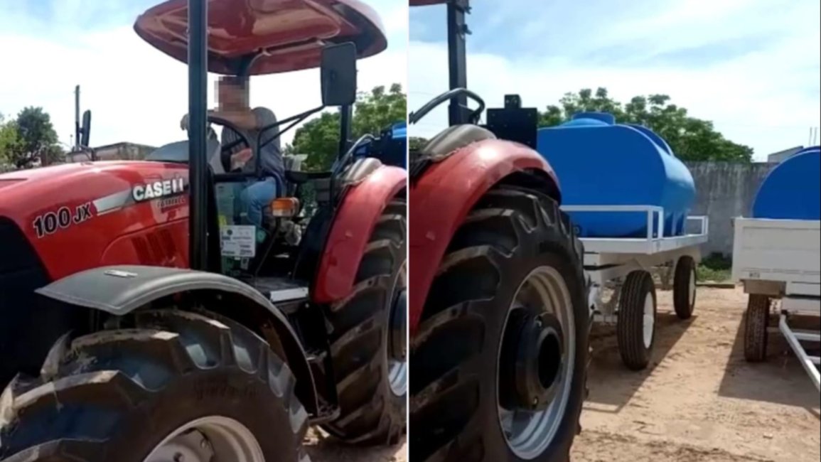 A punta de pistola robaron un tractor y un chulengo que reparte agua en el norte provincial 