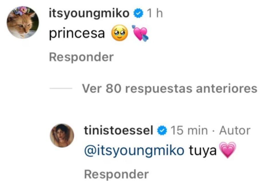 El pícaro mensaje de Tini Stoessel a Young Miko que confirmaría los rumores de romance