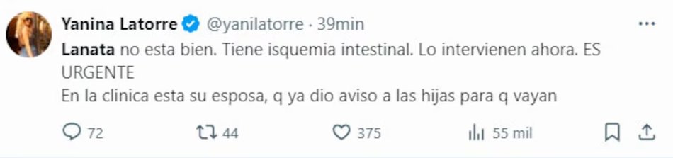 Jorge Lanata será operado de urgencia: se complicó la salud del periodista por una isquemia intestinal- Jorge Lanata será operado de urgencia: se complicó la salud del periodista por una isquemia intestinal