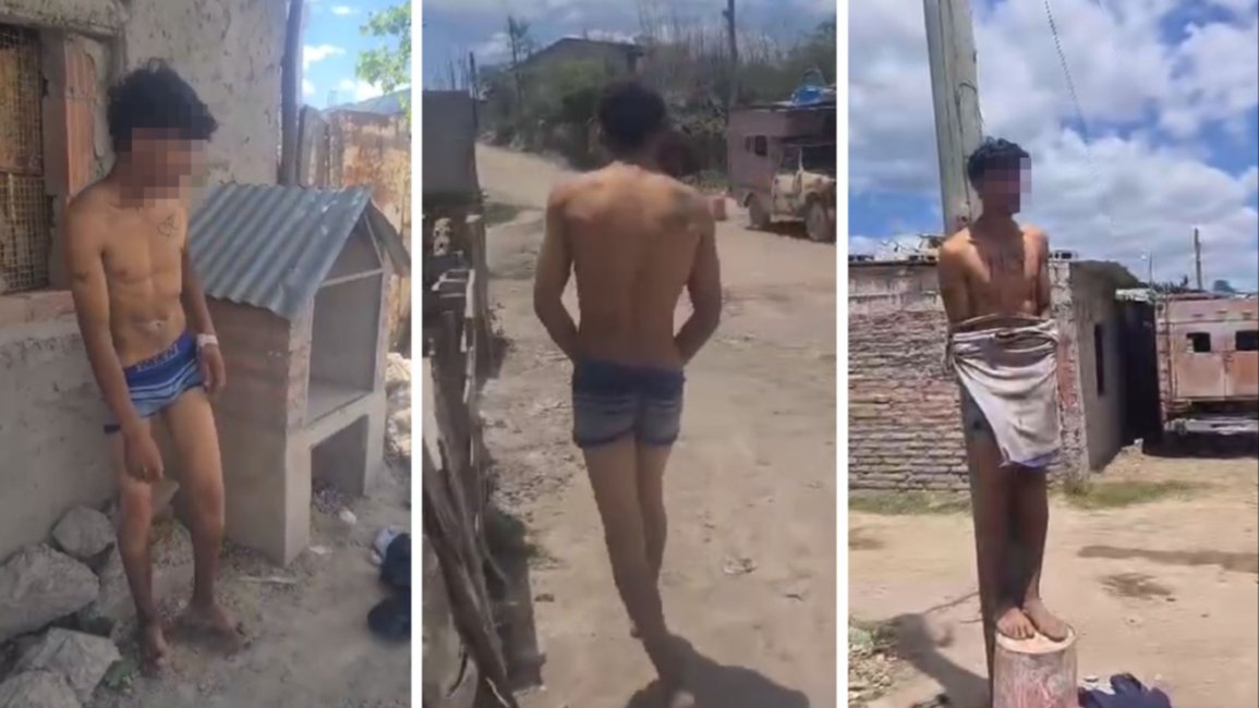 VIDEOS. Justicia por mano propia: desnudó a un ladrón y lo ató a un poste en un barrio de Salta