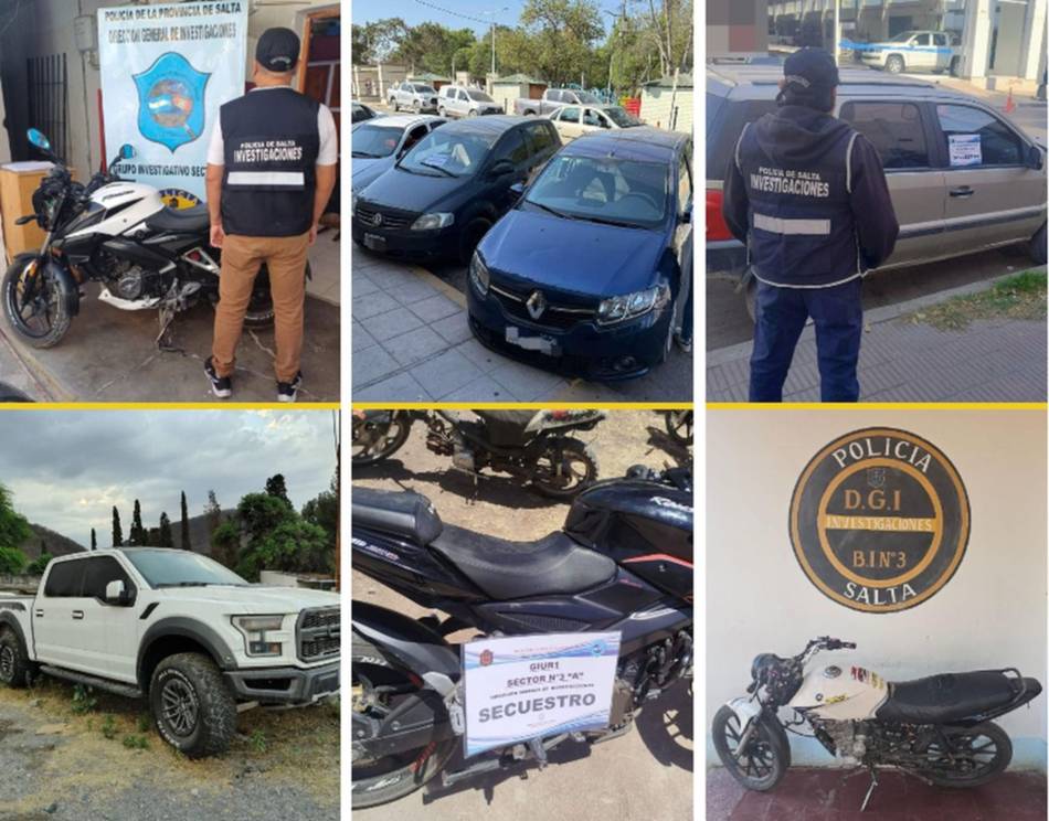 Golpe al robo automotor: secuestraron 15 vehículos robados y cayeron 13 personas en Salta- Golpe al robo automotor: secuestraron 15 vehículos robados y cayeron 13 personas en Salta