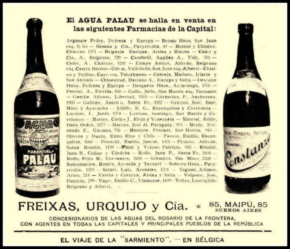 La primera agua mineral envasada de la Argentina surgió de Rosario de la Frontera- La primera agua mineral envasada de la Argentina surgió de Rosario de la Frontera
