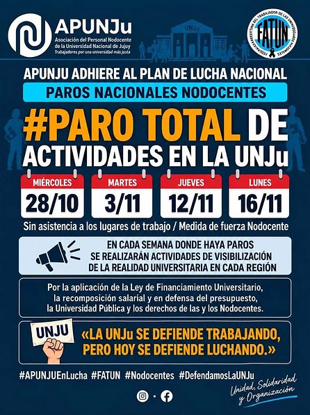 Paro universitario: docentes y no docentes profundizan el plan de lucha