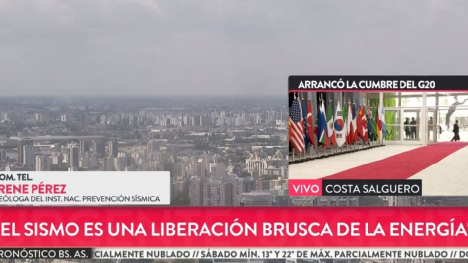 En medio de la Cumbre G20, un sismo de 3.8 sacudió Buenos Aires
