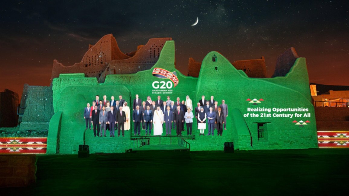Pese a la pandemia, la Cumbre del G20 tuvo su foto de familia con ayuda de la tecnología