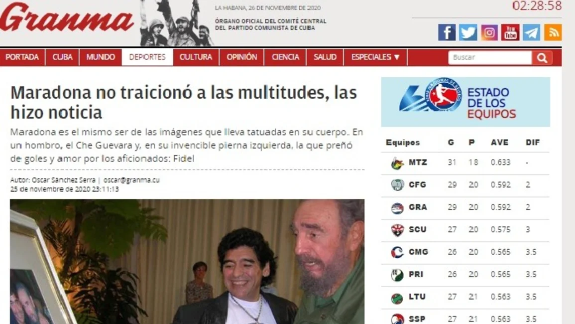 "Maradona huele amorosamente a Revolución"