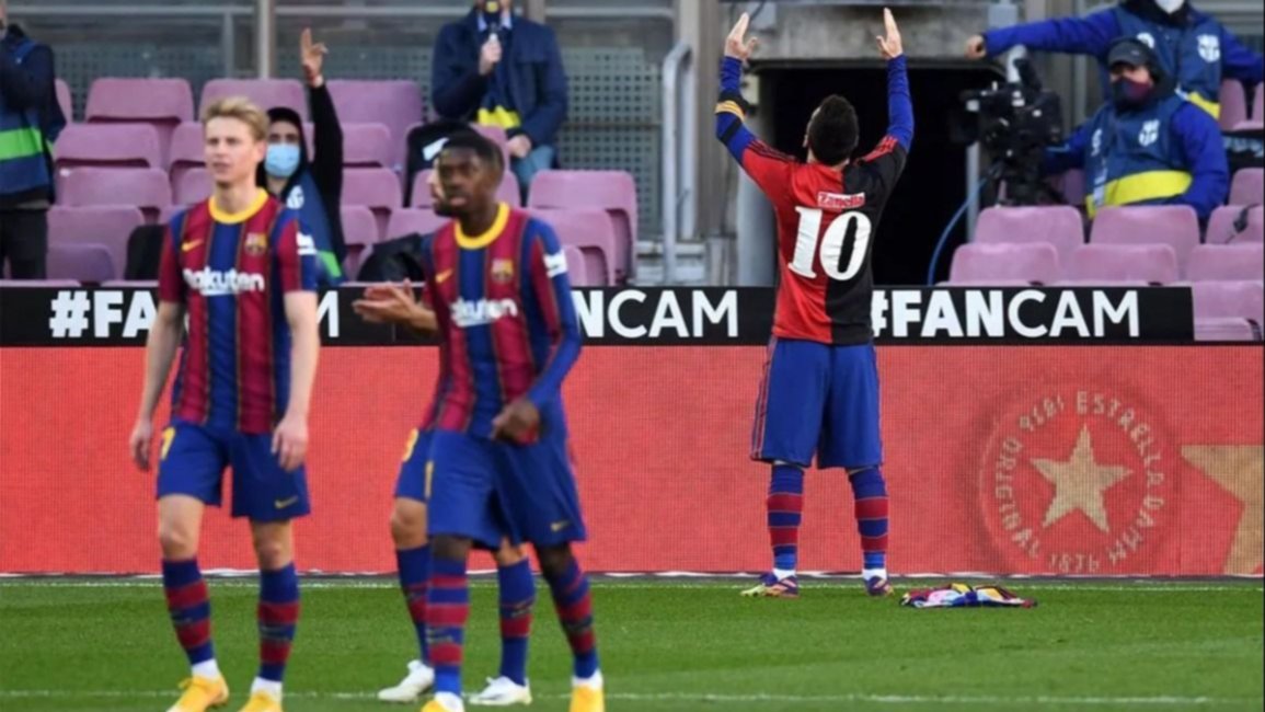 Messi convirtió un golazo en el Barcelona y homenajeó a Diego con la 10 de Newell´s
