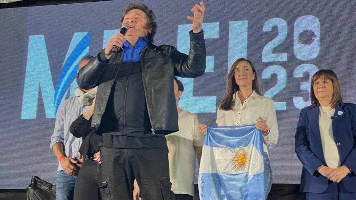 Javier Milei, en el cierre de campaña en Córdoba. 