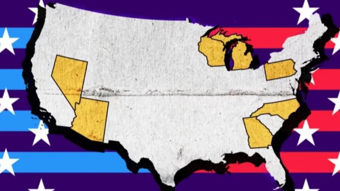 Cuáles son los 7 estados clave que definirán la elección entre Harris y Trump